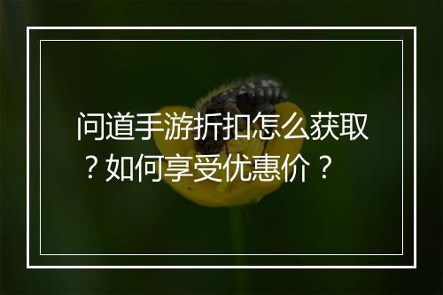 问道手游折扣怎么获取？如何享受优惠价？