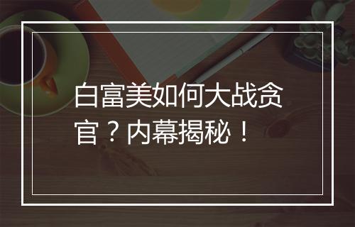 白富美如何大战贪官?内幕揭秘!