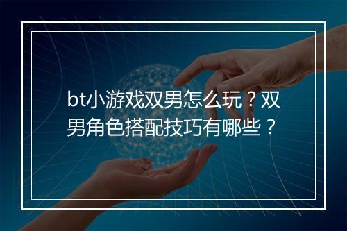 bt小游戏双男怎么玩?双男角色搭配技巧有哪些?