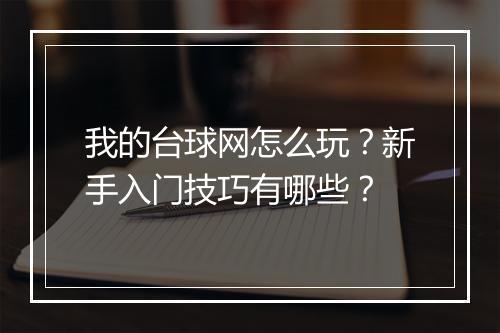 我的台球网怎么玩？新手入门技巧有哪些？