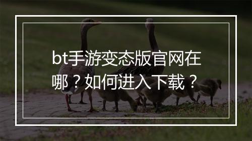 bt手游变态版官网在哪？如何进入下载？