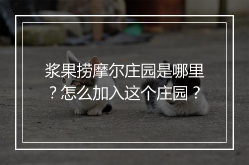 浆果捞摩尔庄园是哪里？怎么加入这个庄园？