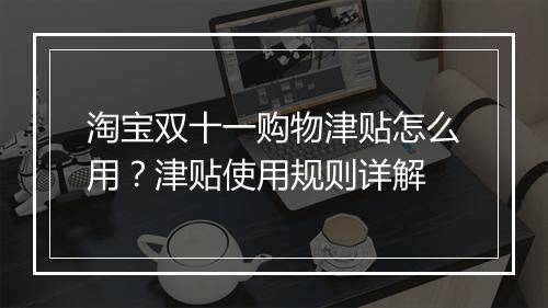 淘宝双十一购物津贴怎么用？津贴使用规则详解