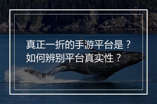 真正一折的手游平台是？如何辨别平台真实性？