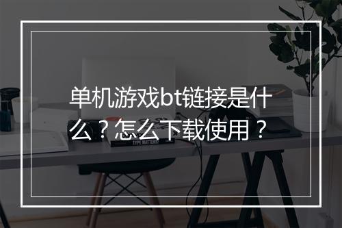 单机游戏bt链接是什么？怎么下载使用？