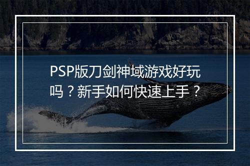 PSP版刀剑神域游戏好玩吗？新手如何快速上手？