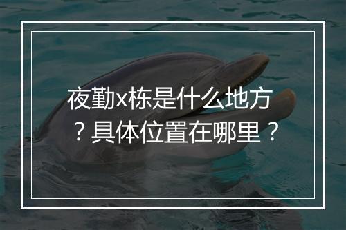 夜勤x栋是什么地方？具体位置在哪里？
