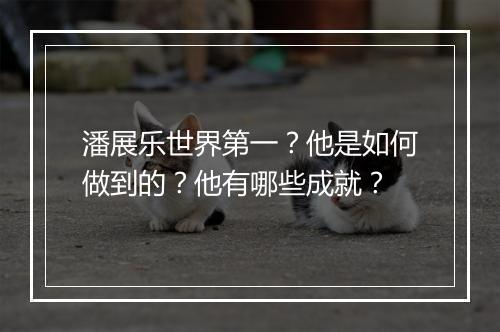 潘展乐世界第一?他是如何做到的?他有哪些成就?