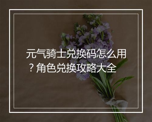 元气骑士兑换码怎么用?角色兑换攻略大全