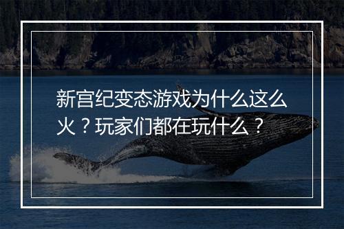 新宫纪变态游戏为什么这么火？玩家们都在玩什么？