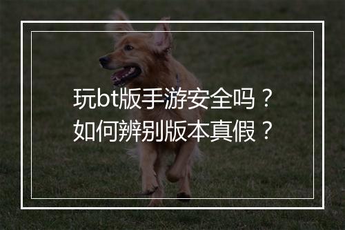 玩bt版手游安全吗？如何辨别版本真假？