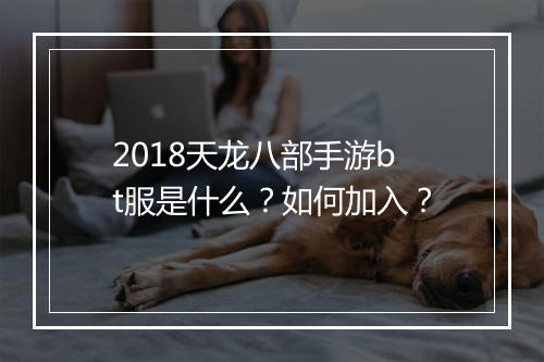 2018天龙八部手游bt服是什么？如何加入？