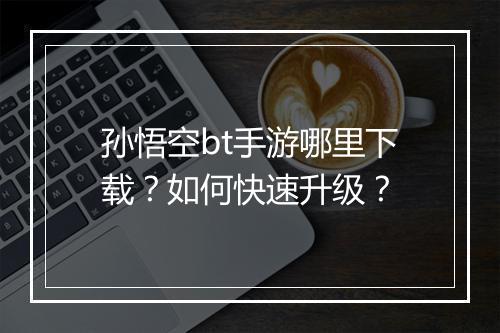 孙悟空bt手游哪里下载？如何快速升级？