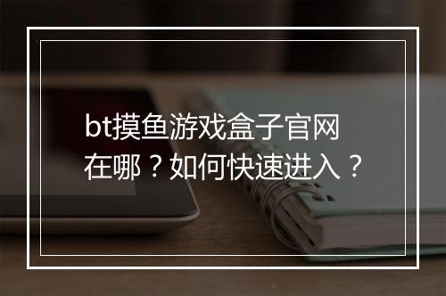 bt摸鱼游戏盒子官网在哪？如何快速进入？