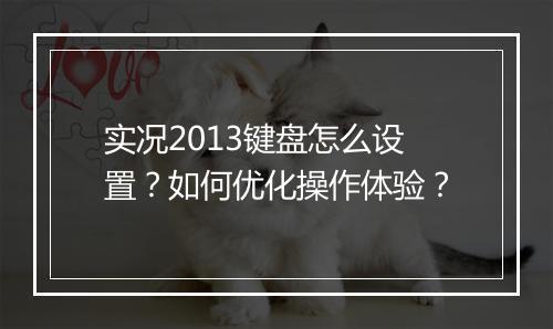 实况2013键盘怎么设置？如何优化操作体验？