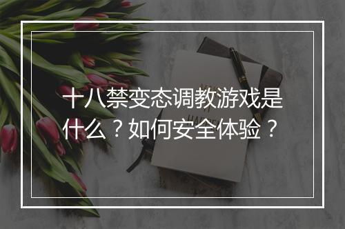 十八禁变态调教游戏是什么?如何安全体验?