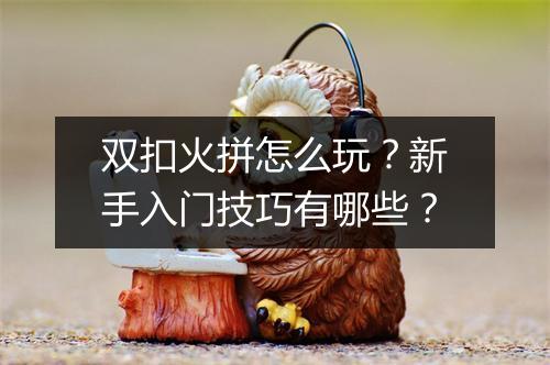 双扣火拼怎么玩?新手入门技巧有哪些?