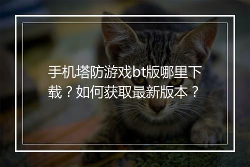 手机塔防游戏bt版哪里下载?如何获取最新版本?