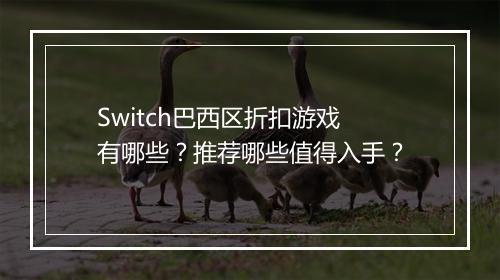 Switch巴西区折扣游戏有哪些？推荐哪些值得入手？