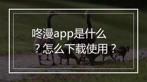 咚漫app是什么？怎么下载使用？