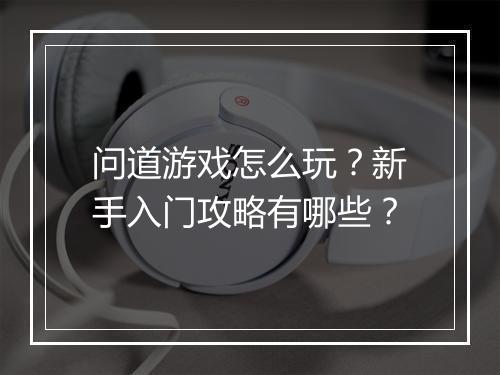 问道游戏怎么玩？新手入门攻略有哪些？