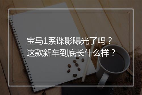宝马1系谍影曝光了吗?这款新车到底长什么样?