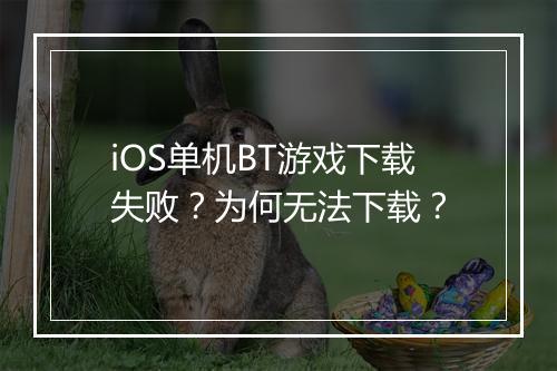 iOS单机BT游戏下载失败？为何无法下载？