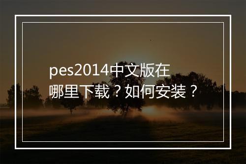pes2014中文版在哪里下载？如何安装？