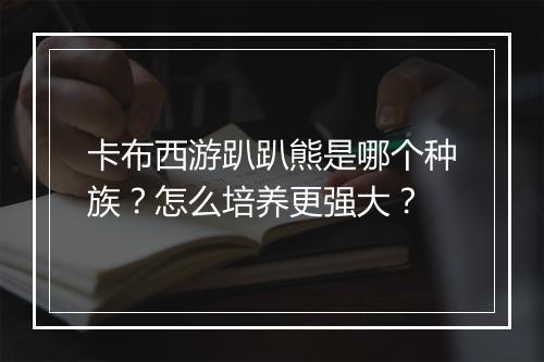 卡布西游趴趴熊是哪个种族?怎么培养更强大?