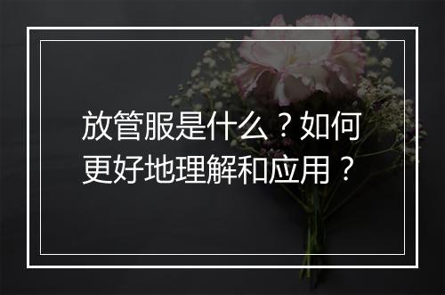 放管服是什么？如何更好地理解和应用？