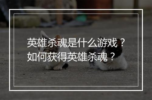 英雄杀魂是什么游戏？如何获得英雄杀魂？