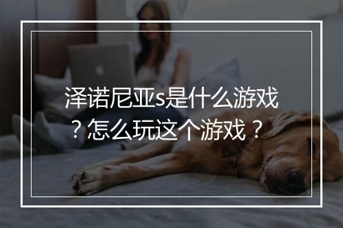 泽诺尼亚s是什么游戏？怎么玩这个游戏？