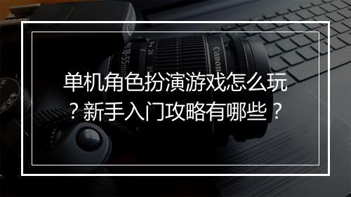 单机角色扮演游戏怎么玩？新手入门攻略有哪些？