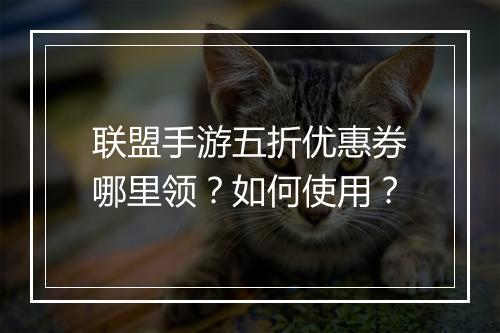 联盟手游五折优惠券哪里领?如何使用?