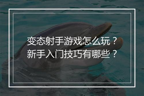 变态射手游戏怎么玩？新手入门技巧有哪些？