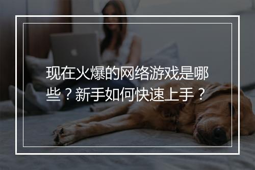 现在火爆的网络游戏是哪些？新手如何快速上手？