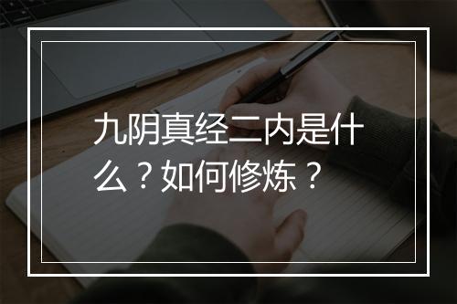 九阴真经二内是什么?如何修炼?