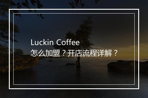 Luckin Coffee怎么加盟？开店流程详解？