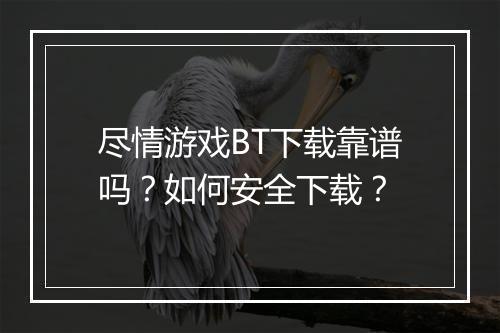 尽情游戏BT下载靠谱吗？如何安全下载？