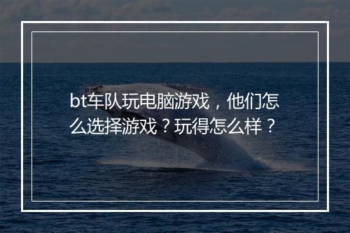 bt车队玩电脑游戏，他们怎么选择游戏？玩得怎么样？