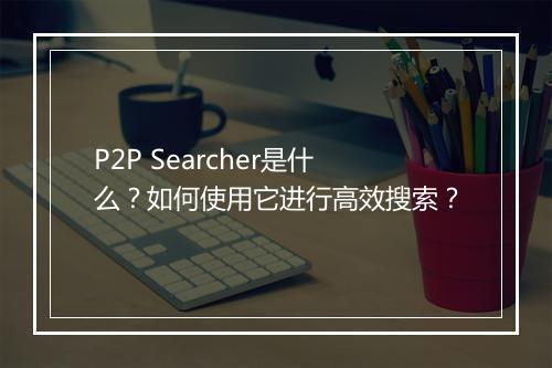 P2P Searcher是什么？如何使用它进行高效搜索？