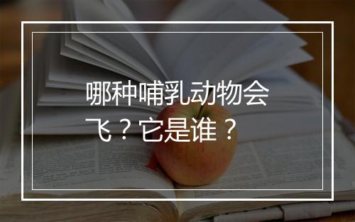 哪种哺乳动物会飞？它是谁？
