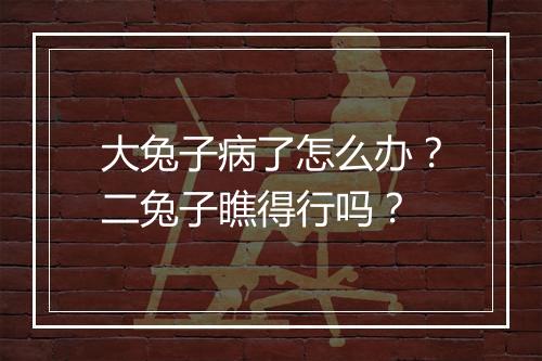 大兔子病了怎么办?二兔子瞧得行吗?
