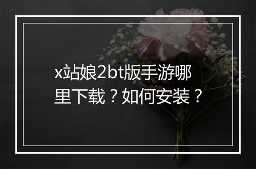 x站娘2bt版手游哪里下载？如何安装？