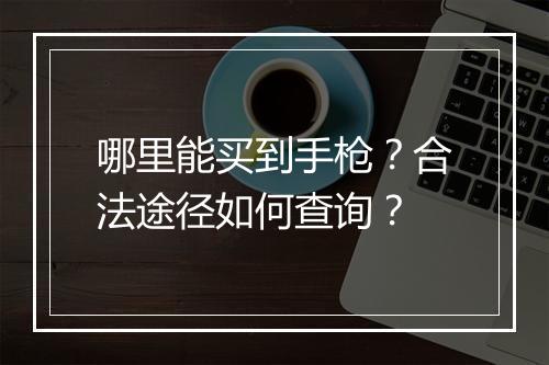 哪里能买到手枪？合法途径如何查询？