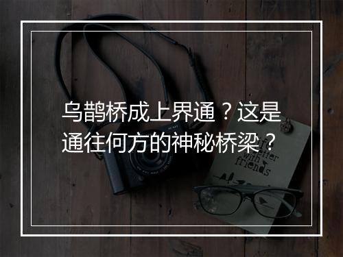 乌鹊桥成上界通?这是通往何方的神秘桥梁?