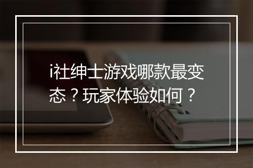 i社绅士游戏哪款最变态？玩家体验如何？