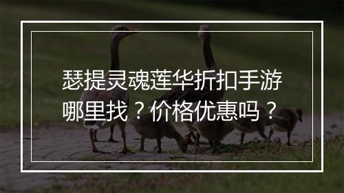 瑟提灵魂莲华折扣手游哪里找?价格优惠吗?