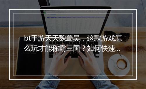 bt手游天天魏蜀吴，这款游戏怎么玩才能称霸三国？如何快速升级？