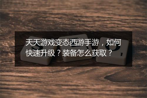 天天游戏变态西游手游，如何快速升级？装备怎么获取？
